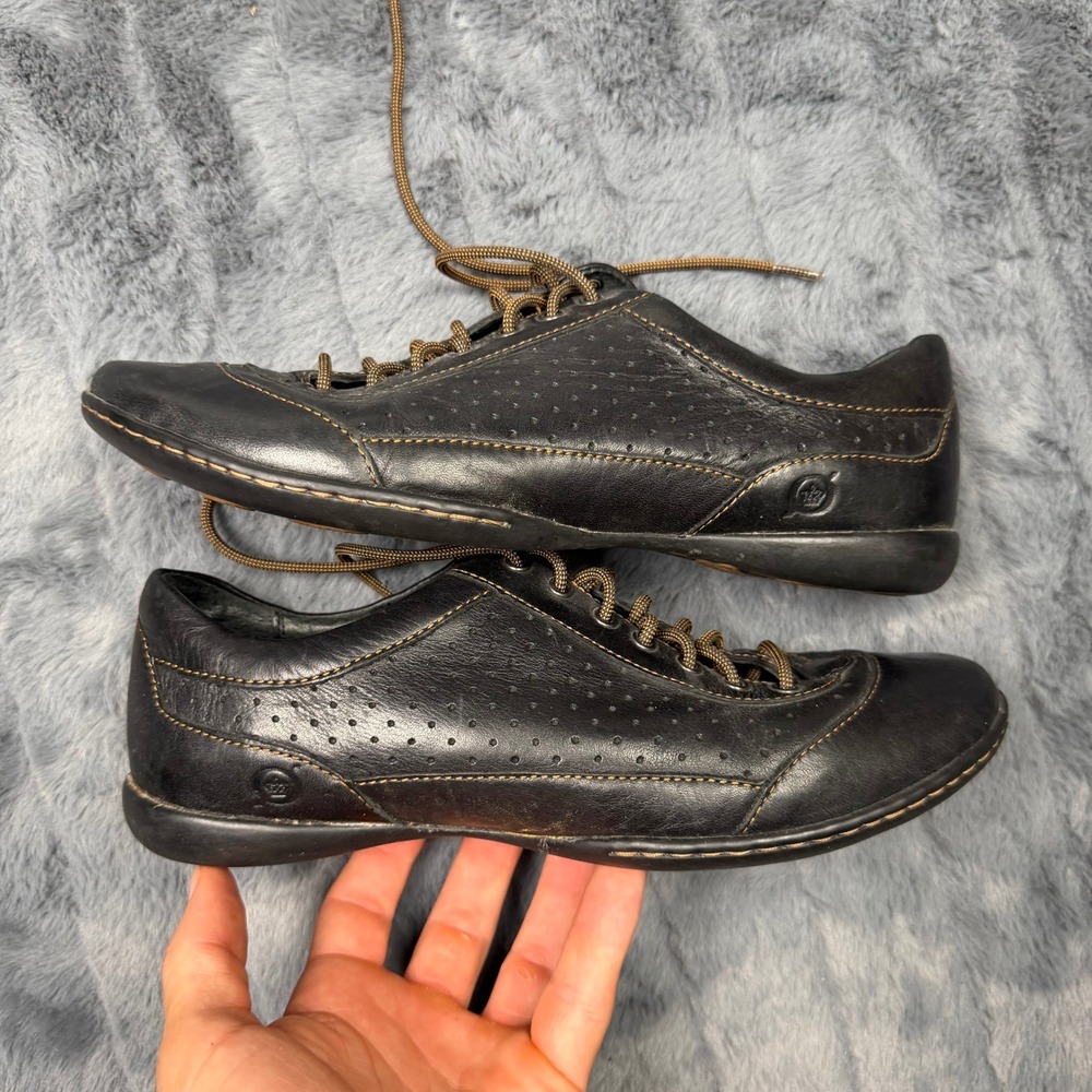 Born Black Leather Lace Up Comfort Walking Shoes M/WW01658CKF9 Womens 7.5 38.5